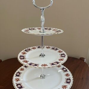 Royal Imperial 3 tiered bone china serving tray cake stand (RIM19 pattern)